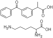 CAS 登录号：57469-78-0, 赖氨酸酮基布洛芬, 酮基布洛芬赖氨酸盐, 2-(3-苯甲酰苯基)丙酸赖氨酸盐