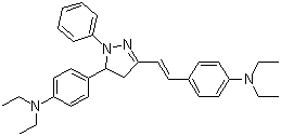structure of CAS# 57609-72-0, 5-(4-二乙氨基-苯基)-3-[2-(4-二乙氨基-苯基)-乙烯基]-1-苯基-4,5-二氢-1H-吡唑