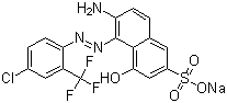 CAS # 57741-47-6, Acid Red 266, 6-Amino-5-[2-[4-chloro-2-(trifluoromethyl)phenyl]diazenyl]-4-hydroxy-2-naphthalenesulfonic acid sodium salt