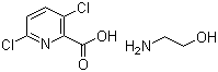 CAS # 57754-85-5, Clopyralid (2-hydroxyethyl)ammonium, 3,6-Dichloropyridine-2-carboxylic acid ethanolammonium salt, 3,6-Dichloropyridine-2-carboxylic acid 2-aminoethanol (1:1)