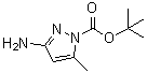 structure of CAS# 578008-32-9, 3-Amino-5-methylpyrazole-1-carboxylic acid tert-butyl ester