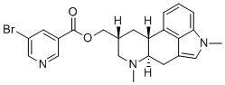 CAS # 57935-65-6, Nicergoline EP Impurity G, [(6aR,9R,10aR)-4,7-dimethyl-4,6,6a,7,8,9,10,10a-octahydroindolo[4,3-fg]quinolin-9-yl]methyl 5-bromopyridine-3-carboxylate