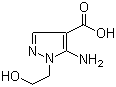 structure of CAS# 58046-50-7, 5-Amino-1-(2-hydroxyethyl)-1H-pyrazole-4-carboxylic acid