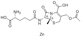 CAS # 59143-60-1, Cephalosporin C Zinc Salt, 	(6R,7R)-3-[(acetyloxy)methyl]-7-[[(5R)-5-amino-5-carboxy-1-oxopentyl]amino]-8-oxo-5-Thia-1-azabicyclo[4.2.0]oct-2-ene-2-carboxylic acid zinc salt (1:1)