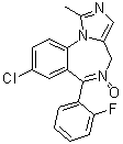 CAS # 59468-83-6, 8-Chloro-6-(2-fluorophenyl)-1-methyl-4H-imidazo[1,5-a][1,4]benzodiazepine 5-oxide