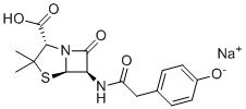 CAS # 5985-13-7, Penicillin X sodium, sodium,4-[2-[[(2S,5R,6R)-2-carboxy-3,3-dimethyl-7-oxo-4-thia-1-azabicyclo[3.2.0]heptan-6-yl]amino]-2-oxoethyl]phenolate