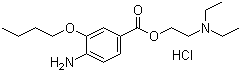 CAS # 5987-82-6, Oxybuprocaine hydrochloride, 2-(Diethylamino)ethyl 4-amino-3-butoxybenzoate hydrochloride, Benoxinate hydrochloride