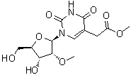 structure of CAS# 60197-31-1, 1,2,3,4-四氢-1-(2-O-甲基-beta-D-呋喃核糖基)-2,4-二氧代-5-嘧啶乙酸甲酯