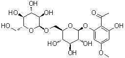 CAS # 60197-59-3, Hyrcanoside, 1-[2-[(6-O-alpha-D-Glucopyranosyl-beta-D-glucopyranosyl)oxy]-6-hydroxy-4-methoxyphenyl]ethanone, Hyrcanoside (Dorema)