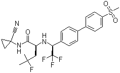 structure of CAS# 603139-19-1, (2S)-N-(1-氰基环丙基)-4-氟-4-甲基-2-[[(1S)-2,2,2-三氟-1-[4'-(甲基磺酰基)[1,1'-联苯]-4-基]乙基]氨基]戊酰胺