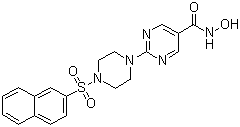 structure of CAS# 604769-01-9, N-Hydroxy-2-[4-(2-naphthalenylsulfonyl)-1-piperazinyl]-5-pyrimidinecarboxamide