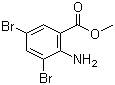 3,5-二溴邻氨基苯甲酸甲酯分子结构 (CAS 606-00-8)