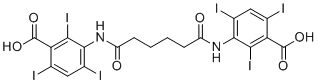 CAS # 606-17-7, Iodipamide, 3-[[6-(3-carboxy-2,4,6-triiodoanilino)-6-oxohexanoyl]amino]-2,4,6-triiodobenzoic acid