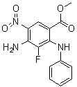 CAS # 606093-58-7, 4-Amino-3-fluoro-5-nitro-2-phenylaminobenzoic acid methyl ester, Methyl 4-amino-3-fluoro-5-nitro-2-(phenylamino)benzoate