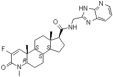 CAS # 606101-58-0, MK 0773, N-(3H-Imidazo[4,5-b]pyridin-2-ylmethyl)-2-fluoro-4-methyl-3-oxo-4-aza-5alpha-androst-1-ene-17beta-carboxamide, PF 05314882