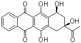 CAS # 60660-75-5, (7S,9S)-9-Acetyl-7,8,9,10-tetrahydro-6,7,9,11-tetrahydroxy-5,12-naphthacenedione, (+)-Idarubicinone, 4-Demethoxydaunomycinone, Idarubicin aglycone, Idarubicinone