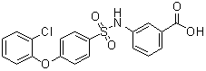 structure of CAS# 606944-47-2, 3-[[[4-(2-Chlorophenoxy)phenyl]sulfonyl]amino]benzoic acid