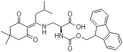 Fmoc-3-[[1-(4,4-Dimethyl-2,6-dioxocyclohexylidene)-3-methylbutyl]amino]-L-alanine molecular structure (CAS 607366-20-1)