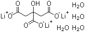 structure of CAS# 6080-58-6, Trilithium citrate tetrahydrate