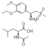 structure of CAS# 608141-43-1, (S)-1-(3-乙氧基-4-甲氧基苯基)-2-(甲基磺酰基)乙胺 N-乙酰基-L-亮氨酸盐