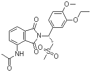 structure of CAS# 608141-44-2, (R)-2-[1-(3-Ethoxy-4-methoxyphenyl)-2-methylsulfonylethyl]-4-acetylaminoisoindoline-1,3-dione