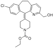 CAS # 609806-39-5, Loratadine 2-Hydroxymethyl Impurity, 2-Hydroxymethyl Loratadine, ethyl 4-[13-chloro-5-(hydroxymethyl)-4-azatricyclo[9.4.0.03,8]pentadeca-1(11),3(8),4,6,12,14-hexaen-2-ylidene]piperidine-1-carboxylate