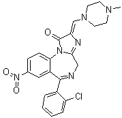 CAS # 61197-73-7, Loprazolam, RU 31158, (Z)-6-(2-Chlorophenyl)-2,4-dihydro-2-[(4-methyl-1-piperazinyl)methylene]-8-nitro-1H-imidazo[1,2-a][1,4]benzodiazepin-1-one