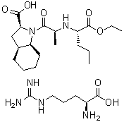 CAS # 612548-45-5, Perindopril L-arginine, L-Arginine mono[(2S,3aS,7aS)-1-[(2S)-2-[[(1S)-1-(ethoxycarbonyl)butyl]amino]-1-oxopropyl]octahydro-1H-indole-2-carboxylate]