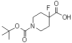 structure of CAS# 614731-04-3, 1-(叔丁氧羰基)-4-氟哌啶-4-羧酸