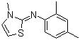 CAS # 61676-87-7, Cymiazole, 2,4-Dimethyl-N-(3-methyl-2(3H)-thiazolylidene)benzenamine, N-(3-Methyl-3H-thiazol-2-ylidene)-2,5-xylidine