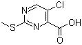 structure of CAS# 61727-33-1, 5-Chloro-2-(methylthio)pyrimidine-4-carboxylic acid