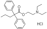 CAS # 62-68-0, Proadifen hydrochloride, RP 5171, SKF 525, SKF 525A, U 5446, beta-Diethylaminoethyl diphenylpropylacetate hydrochloride