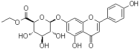 structure of CAS# 62268-42-2, 5-羟基-2-(4-羟基苯基)-4-氧代-4H-1-苯并吡喃-7-基 beta-D-吡喃葡糖苷酸乙酯
