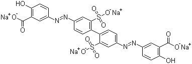 CAS 登录号：6232-49-1, 媒介黄 26, 5,5'-[(2,2'-二磺酸[1,1'-联苯]-4,4'-二基)双(偶氮)]二水杨酸四钠盐