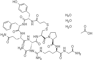 Desmopressin acetate trihydrate molecular structure (CAS 62357-86-2)