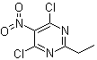 CAS # 6237-95-2, 4,6-Dichloro-2-ethyl-5-nitropyrimidine, NSC 25739