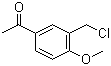 CAS # 62581-82-2, 3'-(Chloromethyl)-4'-methoxyacetophenone, 1-[3-(Chloromethyl)-4-methoxyphenyl]ethanone, 1-[3-(Chloromethyl)-4-methoxyphenyl]ethan-1-one