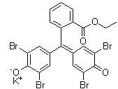 Tetrabromophenolphthalein ethyl ester potassium salt molecular structure (CAS 62637-91-6)