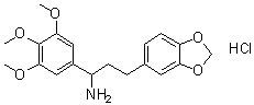 CAS # 6271-06-3, alpha-(3,4,5-Trimethoxyphenyl)-1,3-benzodioxole-5-propanamine hydrochloride, NSC 36798