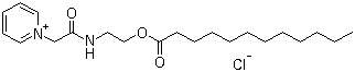 CAS # 6272-74-8, Lapirium chloride, 1-[[(2-Hydroxyethyl)carbamoyl]methyl]pyridinium chloride laurate, 1-[2-Oxo-2-[[2-[(1-oxododecyl)oxy]ethyl]amino]ethyl]pyridinium chloride, N-(Acyl colamino formyl methyl)pyridinium chloride, N-(Colaminoformylmethyl)pyridinium chloride laurate, N-(Lauroylcolaminoformylmethyl)pyridinium chloride, N-[[N-(2-Dodecanoyloxyethyl)carbamoyl]methyl]pyridinium chloride