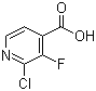 structure of CAS# 628691-93-0, 2-Chloro-3-fluoropyridine-4-carboxylic acid