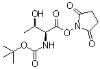 structure of CAS# 63076-44-8, N-[叔丁氧羰基]-L-苏氨酸 2,5-二氧代-1-吡咯烷基酯