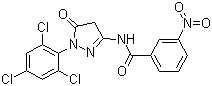 structure of CAS# 63134-25-8, 1-(2',4',6'-三氯苯基)-3-(间硝基苯甲酰胺基)-5-吡唑酮