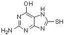2-Amino-6-hydroxy-8-mercaptopurine molecular structure (CAS 6324-72-7)