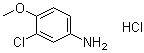structure of CAS# 6329-90-4, 3-Chloro-4-methoxybenzenamine hydrochloride