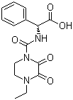CAS # 63422-71-9, (2R)-2-[(4-Ethyl-2,3-dioxopiperazinyl)carbonylamino]-2-phenylacetic acid, (R)-(-)-alpha-[[(4-Ethyl-2,3-dioxo-1-piperazinyl)carbonyl]amino]benzeneacetic acid, EPCP