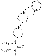structure of CAS# 634616-95-8, 1,3-Dihydro-1-[1'-[(2-methylphenyl)methyl][1,4'-bipiperidin]-4-yl]-2H-benzimidazol-2-one