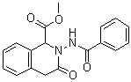 CAS 登录号：63500-02-7, 2-(苯甲酰基氨基)-1,2,3,4-四氢-3-氧代-1-异喹啉羧酸甲酯