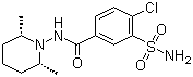 CAS # 636-54-4, Clopamide, 4-Chloro-N-(cis-2,6-dimethylpiperidino)-3-sulfamoylbenzamide