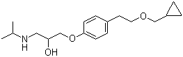CAS 登录号：63659-18-7, 倍他洛尔, 1-[4-[2-(环丙甲氧基)乙基]苯氧基]-3-(异丙基氨基)丙-2-醇